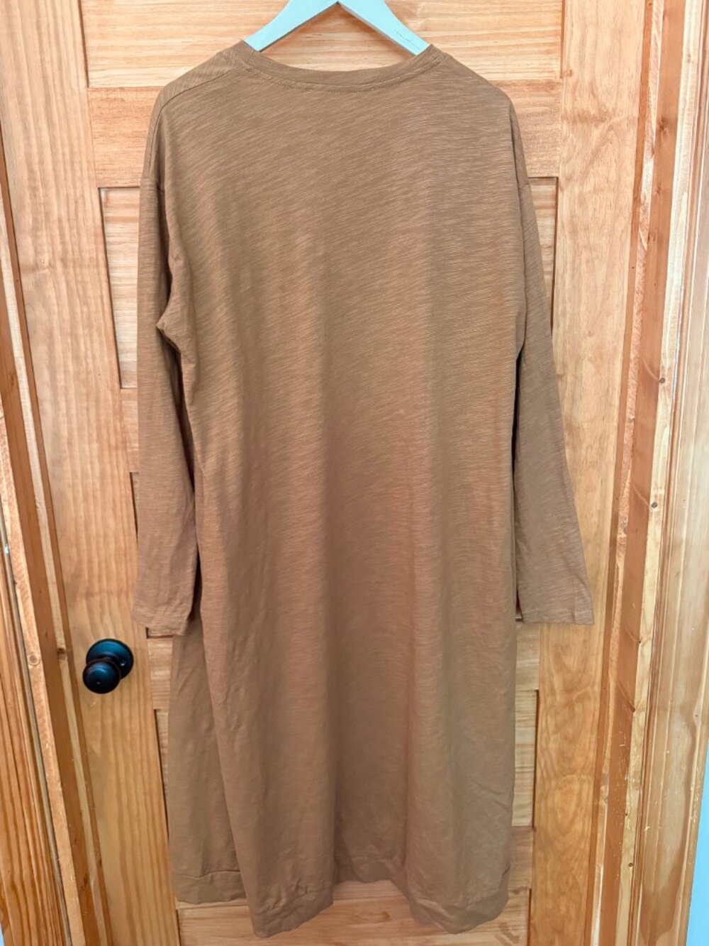 Three Bird Nest NWT Long Cotton Open Cardigan Duster Neutral Camel Tan XL - Picture 5 of 8